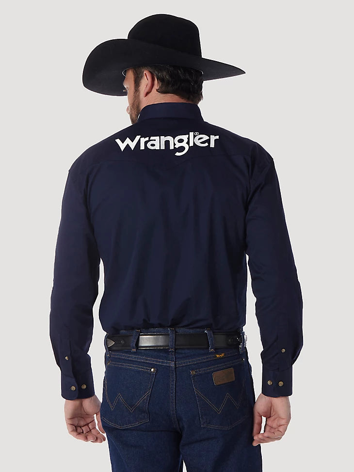 Wrangler Logo Long Sleeve Button Down