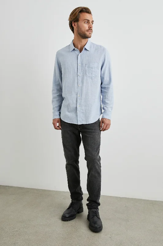 WYATT SHIRT - BLUE MELANGE