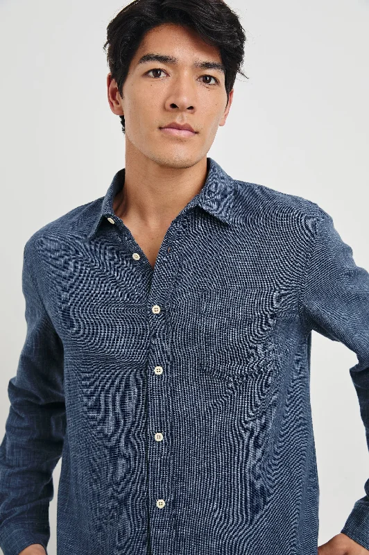 WYATT SHIRT - NAVY ETCH