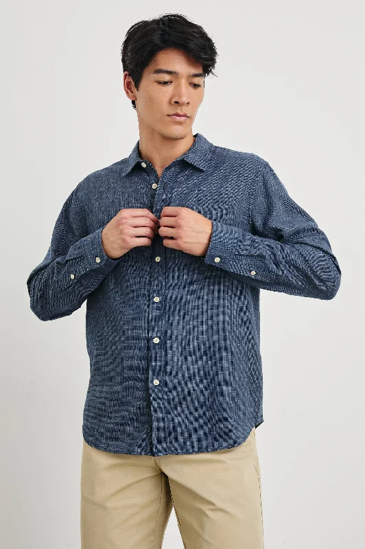 WYATT SHIRT - NAVY ETCH