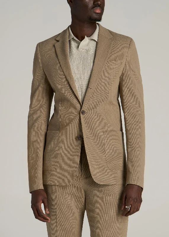 Garment Washed Stretch Chino Tall Blazer in Desert Khaki