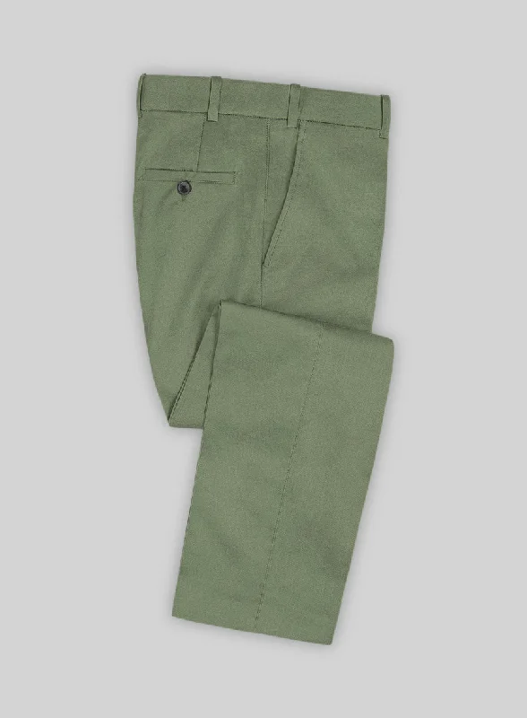 Green Cotton Power Stretch Chino Pants