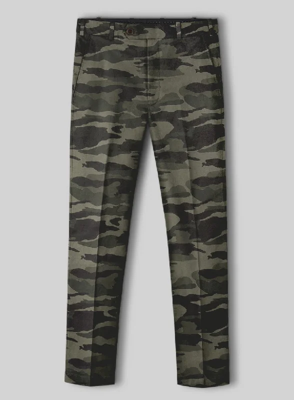 Green Stretch Camo Pants