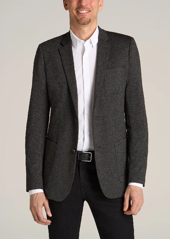 Men's Tall Blazer in Black Silver Mix