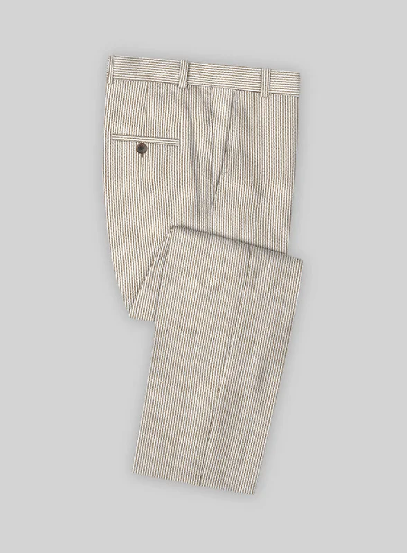 Tan Seersucker Pants