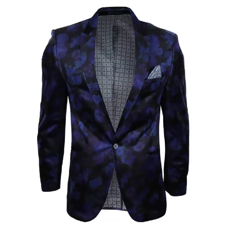 Men's Velvet Floral Paisley Blazer Tuxedo Dinner Jacket