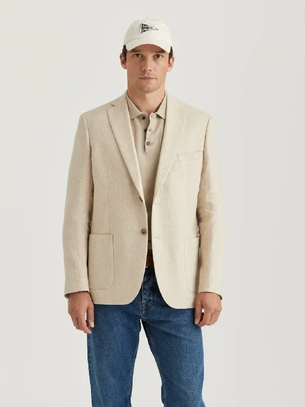 HAYES HERRINGBONE JACKET Beige