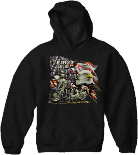 ""American Pride"" Biker Hoodie (Black)