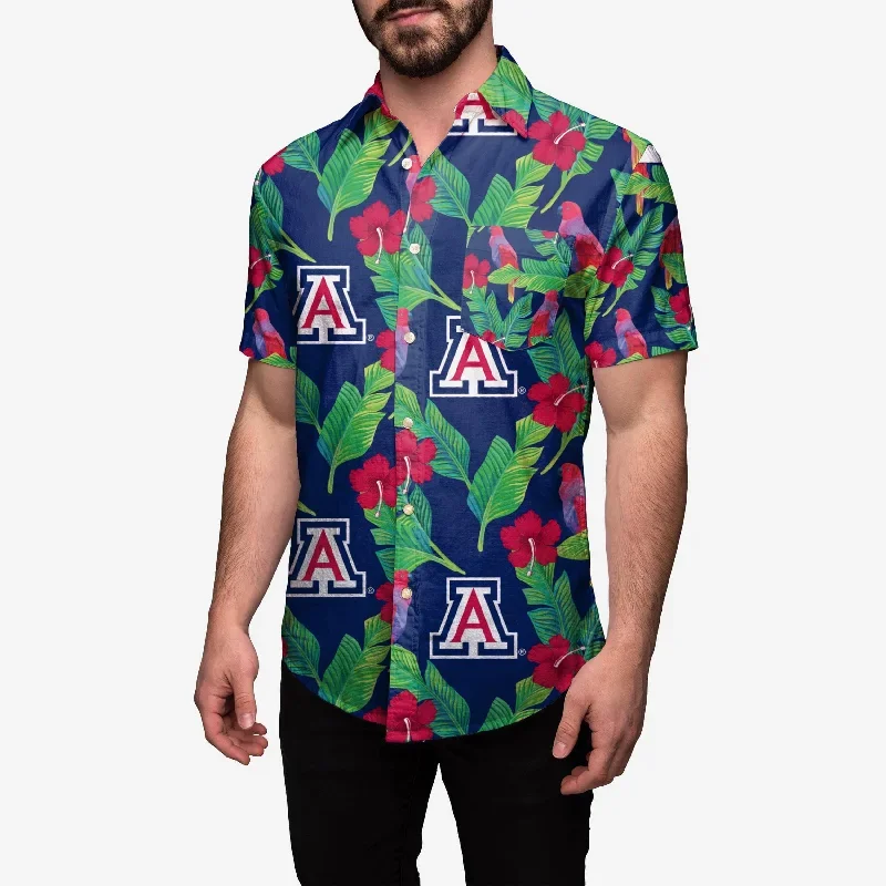 Arizona Wildcats Floral Button Up Shirt