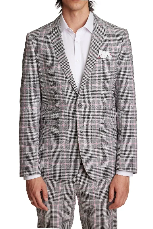 Ashton Peak Jacket - slim - Blk Wht Pink Glen Plaid