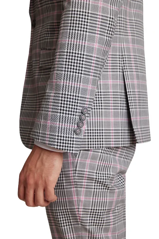 Blk Wht Pink Glen Plaid