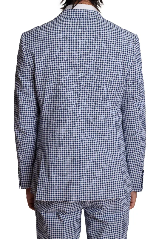 Navy Wht Seersucker Gingham