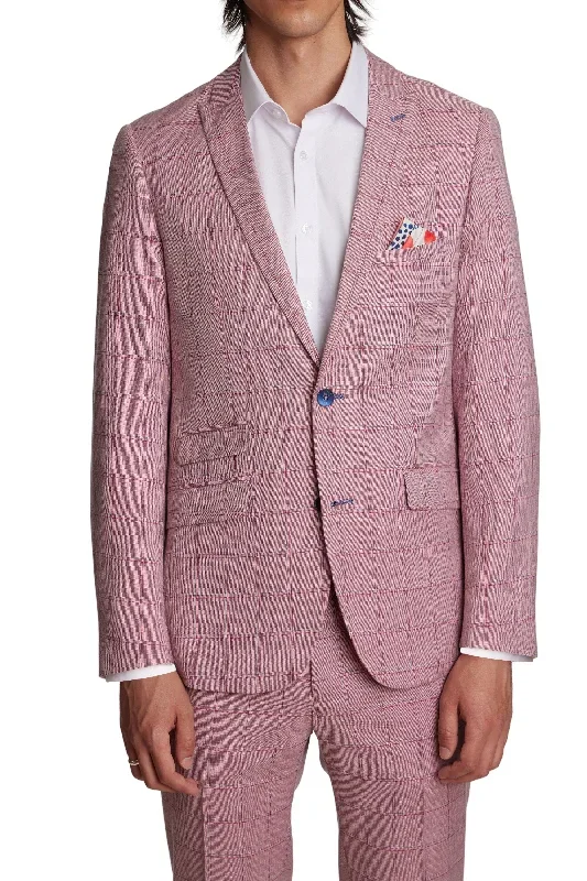 Ashton Peak Jacket - slim - Pink Double Check