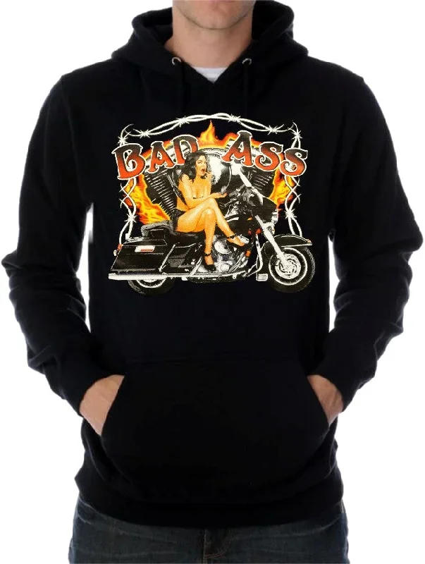 ""Bad Ass Biker Babe"" Biker Hoodie