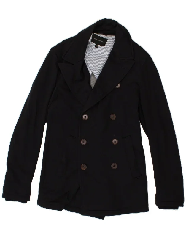 BANANA REPUBLIC Mens Double Breasted Coat UK 38 Medium Navy Blue