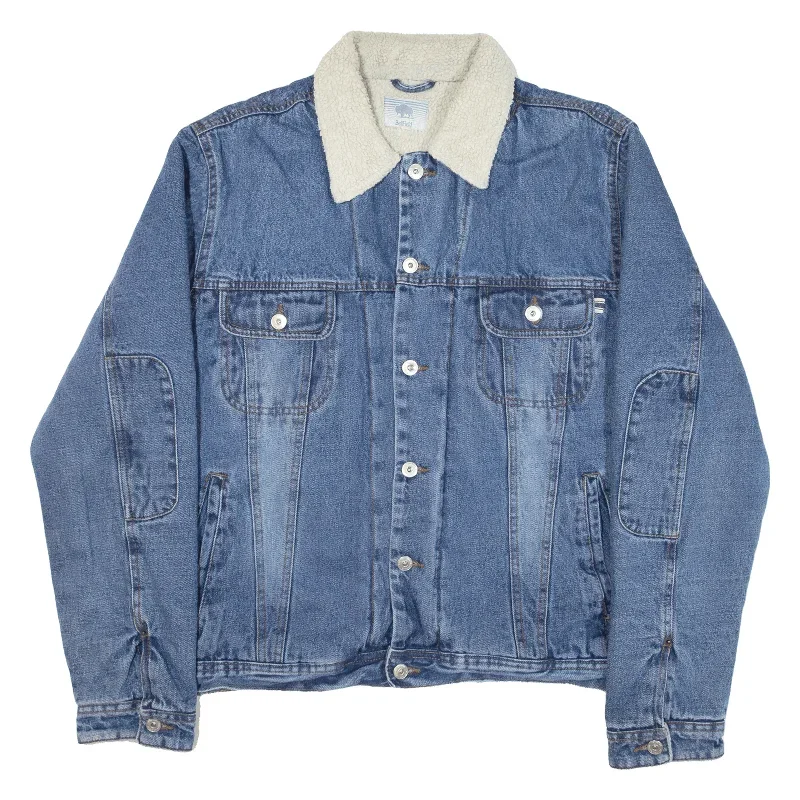 BELLFIELD Mens Blanket Lined Denim Jacket Blue L