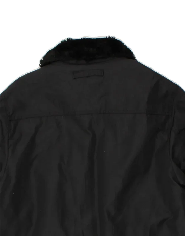 benetton-mens-windbreaker-coat-uk-36-small-black