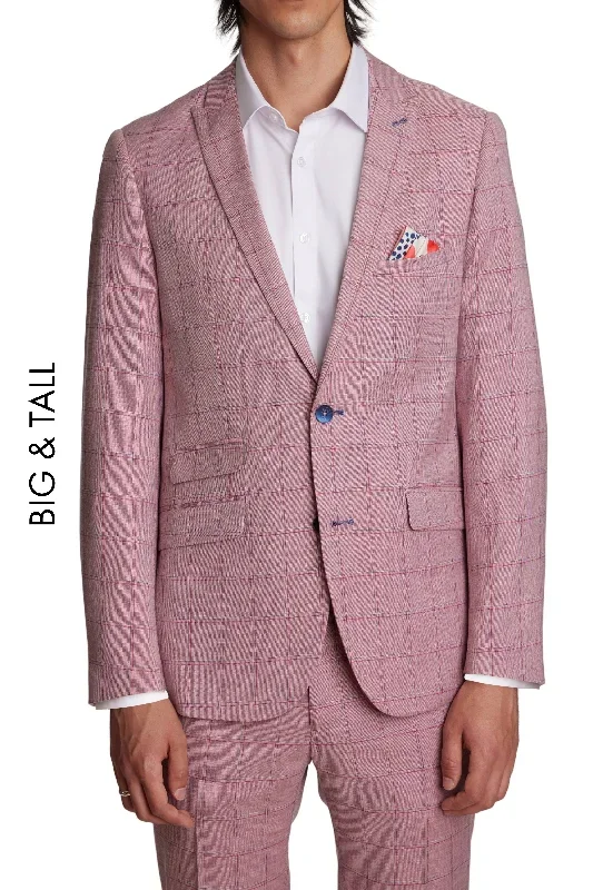 Big & Tall Ashton Peak Jacket - Pink Double Check