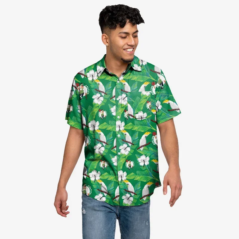 Boston Celtics Floral Button Up Shirt