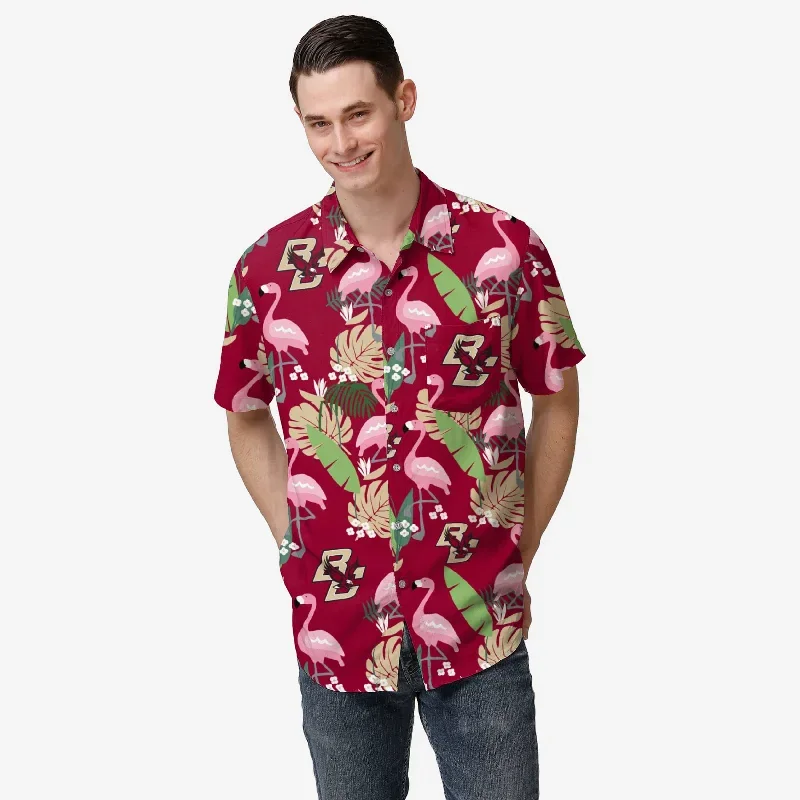 Boston College Eagles Floral Button Up Shirt