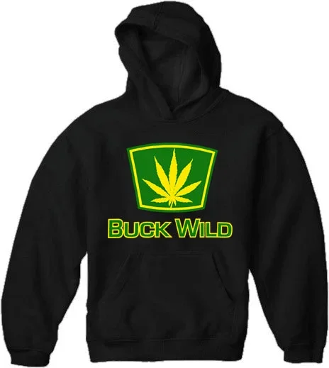 Buck Wild Pot Leaf Adult Hoodie