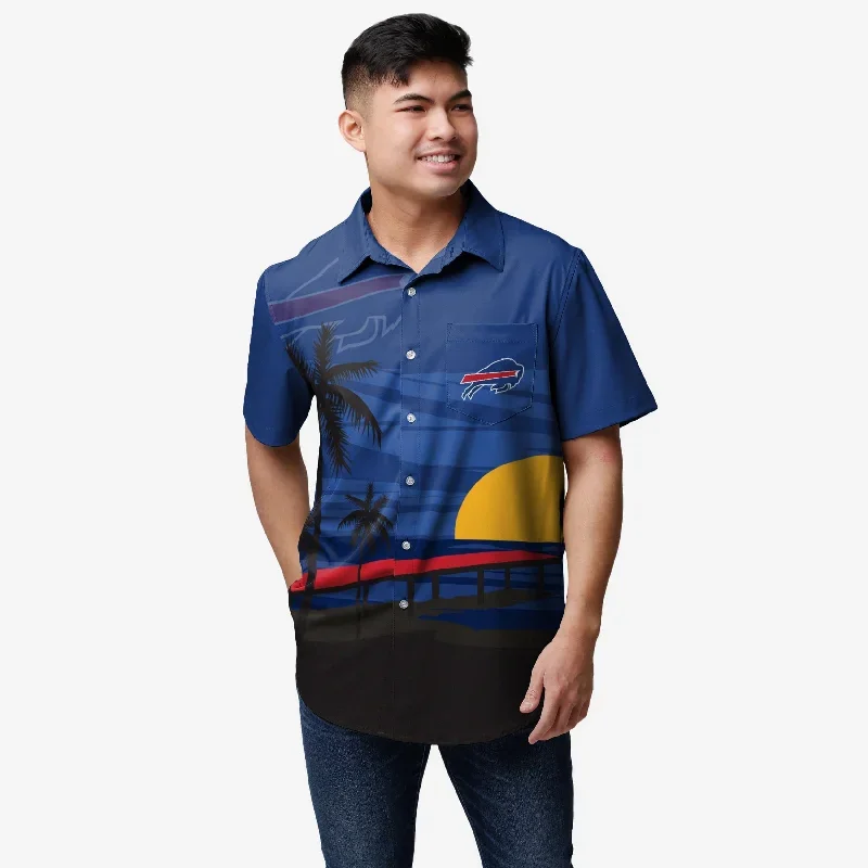 Buffalo Bills Tropical Sunset Button Up Shirt