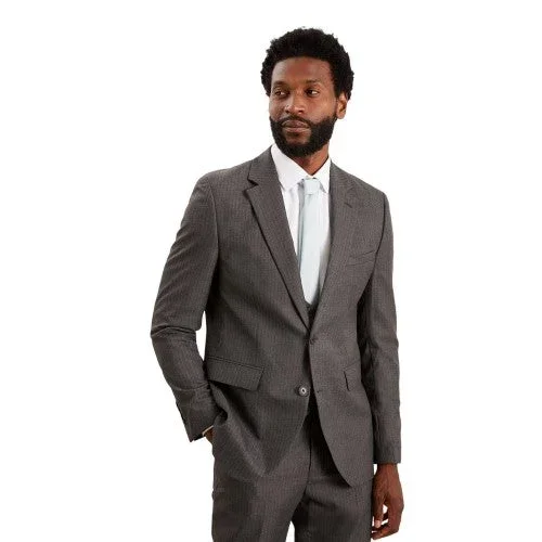 Burton Mens Herringbone Slim Suit Jacket