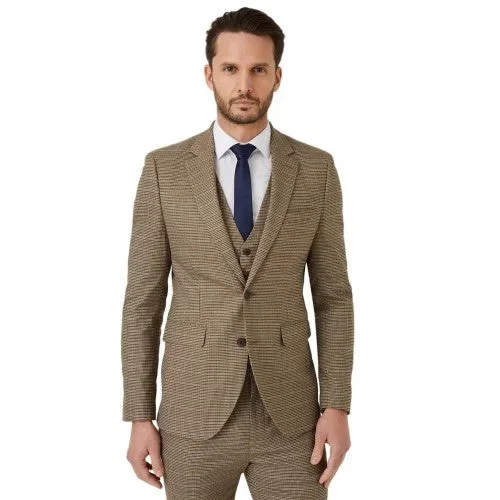 Burton Mens Puppytooth Skinny Suit Jacket