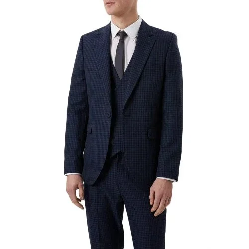 Burton Mens Small Scale Check Slim Suit Jacket