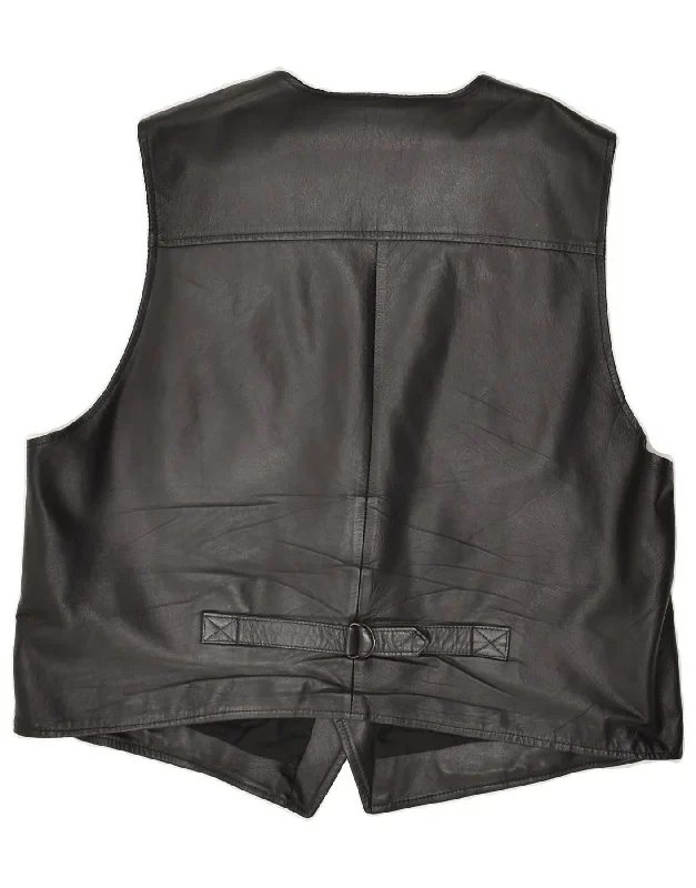 c-a-mens-leather-waistcoat-2xl-black-leather