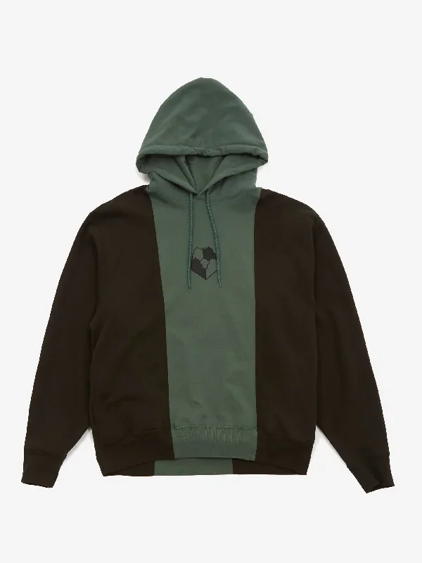 C.E Cav Empt Paneled Two Tone Hoodie - Green