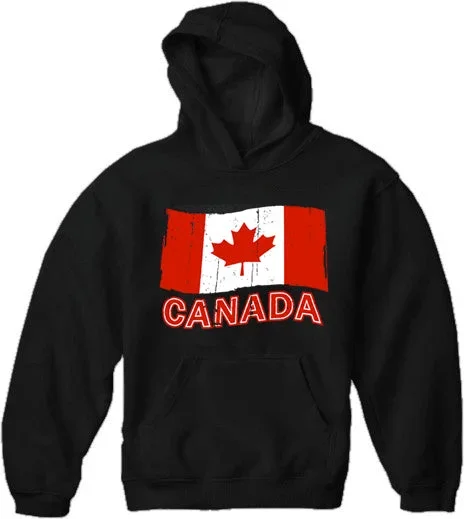 Canada Vintage Flag Adult Hoodie