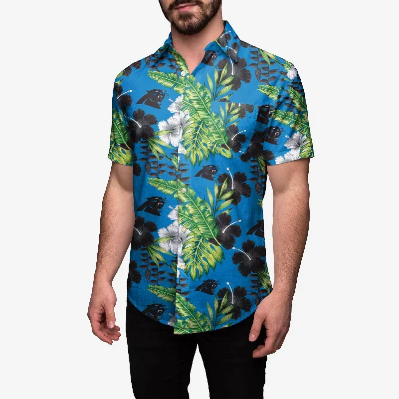 Carolina Panthers Floral Button Up Shirt