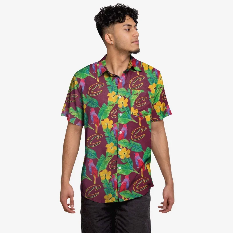 Cleveland Cavaliers Floral Button Up Shirt