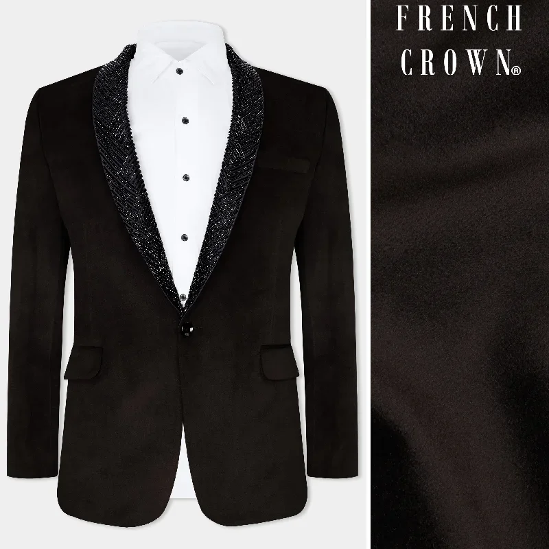 Coffee Bean Brown Tuxedo Designer Blazer