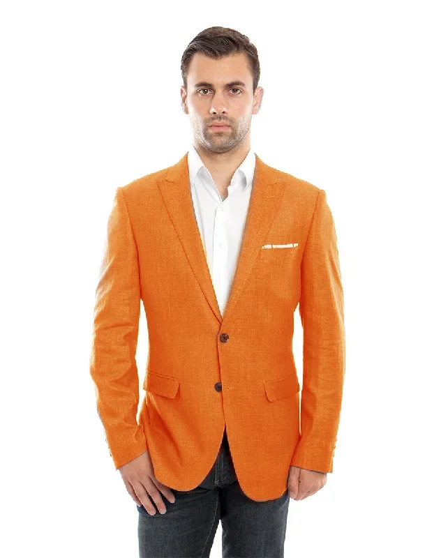 Mens 2 Button Orange Summer Blazer