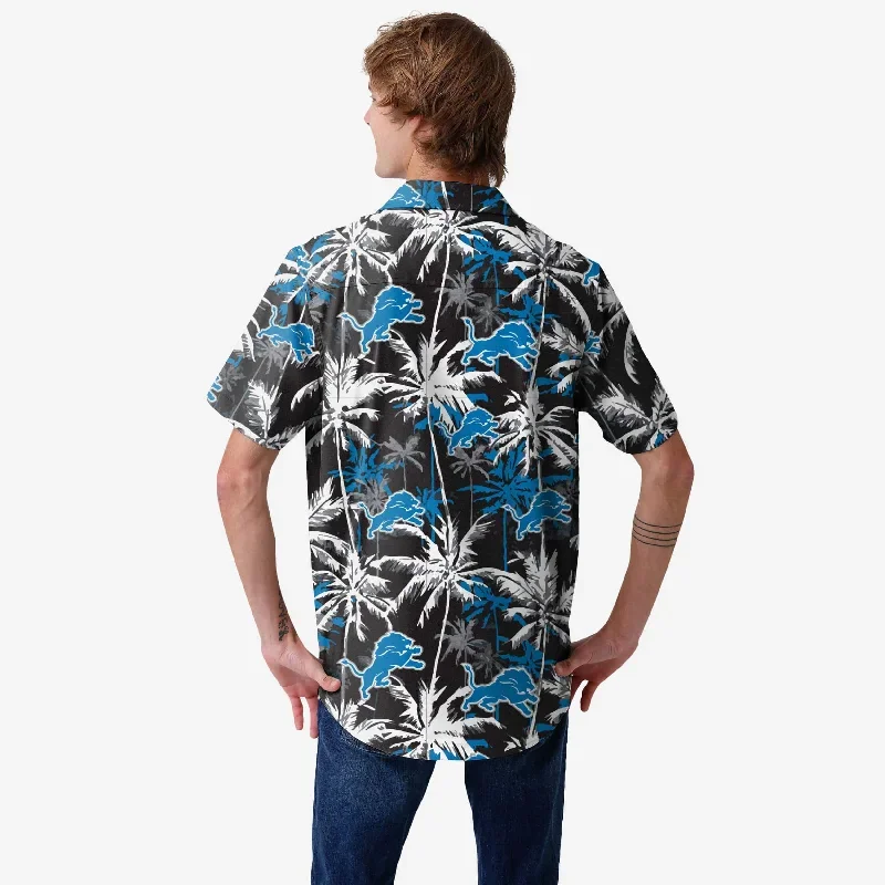 detroit-lions-black-floral-button-up-shirt