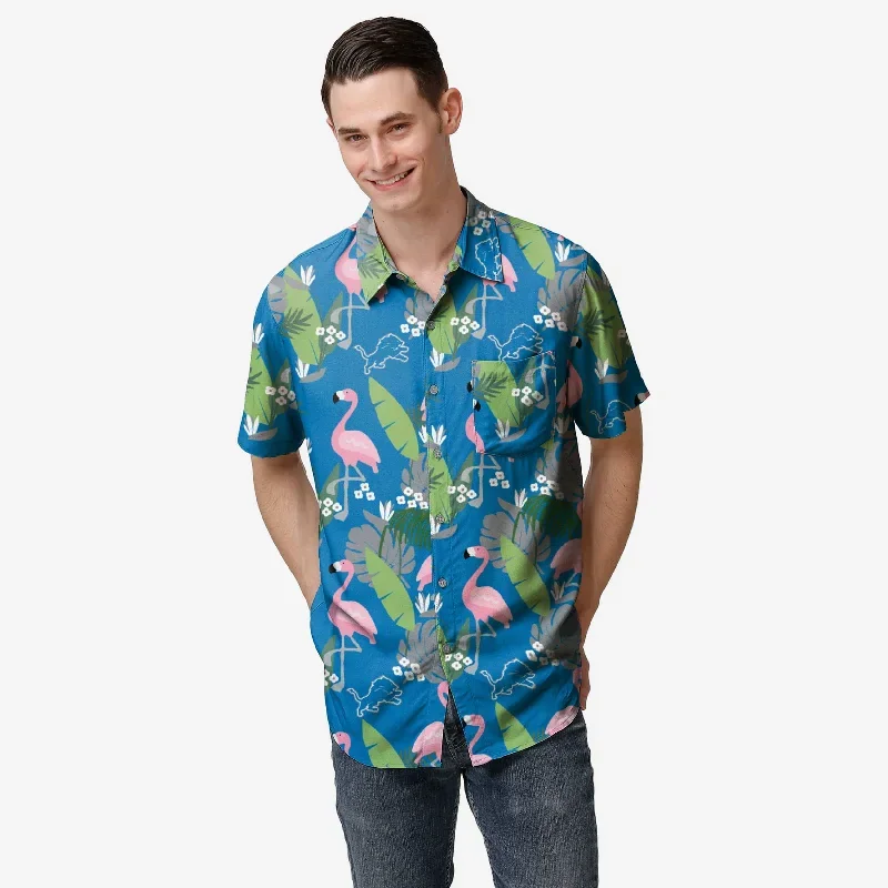 Detroit Lions Floral Button Up Shirt