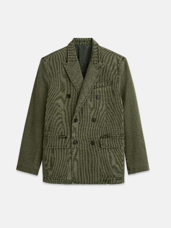 Double Breasted Blazer In Bedford Cotton