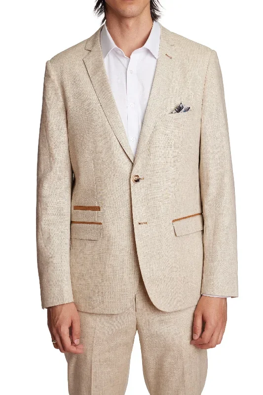 Dover Notch Jacket - slim - Tan Linen