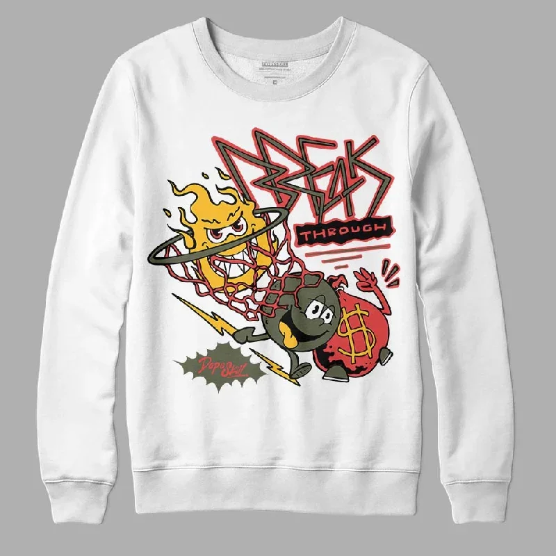 Dunk Mystic Red Cargo Khaki DopeSkill Sweatshirt Break Through Graphic