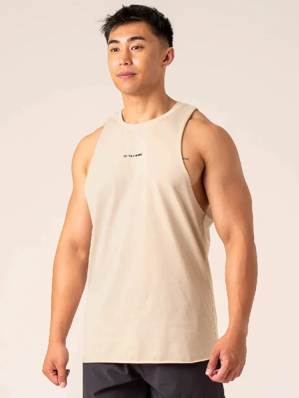 Emerge Drop Armhole Tank - Sand