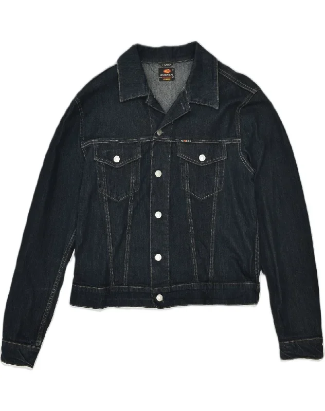 ENERGIE Mens Denim Jacket UK 40 Large Navy Blue Cotton