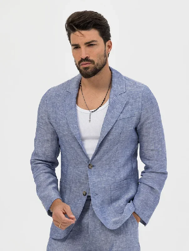 FEDRO SINGLE BREASTED BLAZER IN DENIM