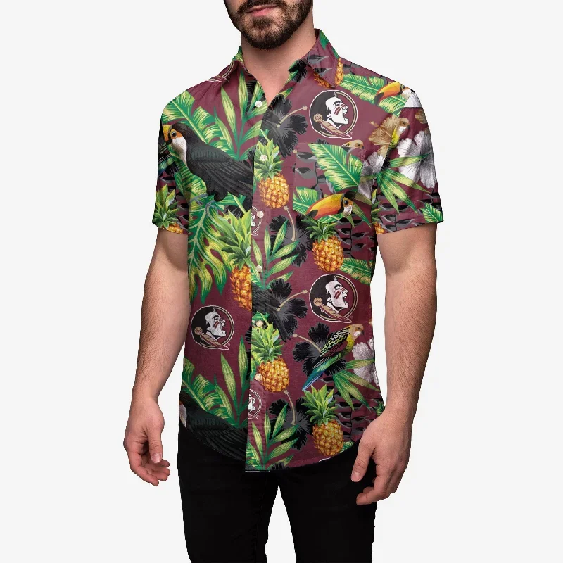 Florida State Seminoles Floral Button Up Shirt