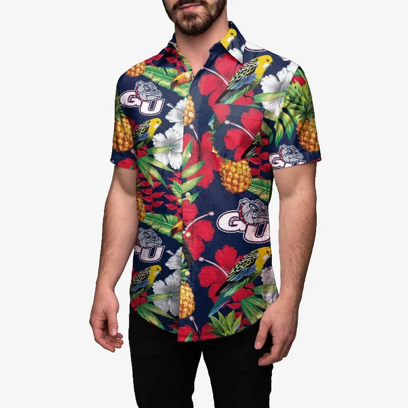 Gonzaga Bulldogs Floral Button Up Shirt