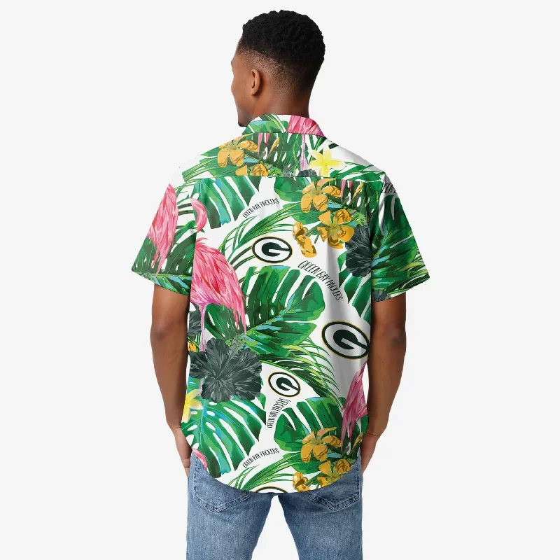 green-bay-packers-flamingo-button-up-shirt