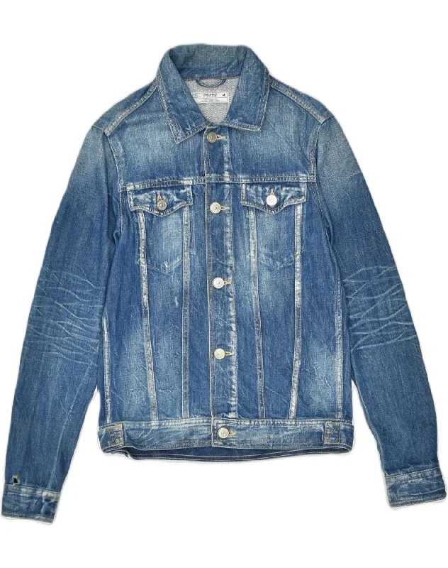 JACK & JONES Mens Denim Jacket Small Blue Cotton