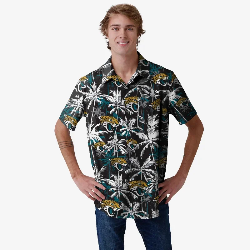 Jacksonville Jaguars Black Floral Button Up Shirt