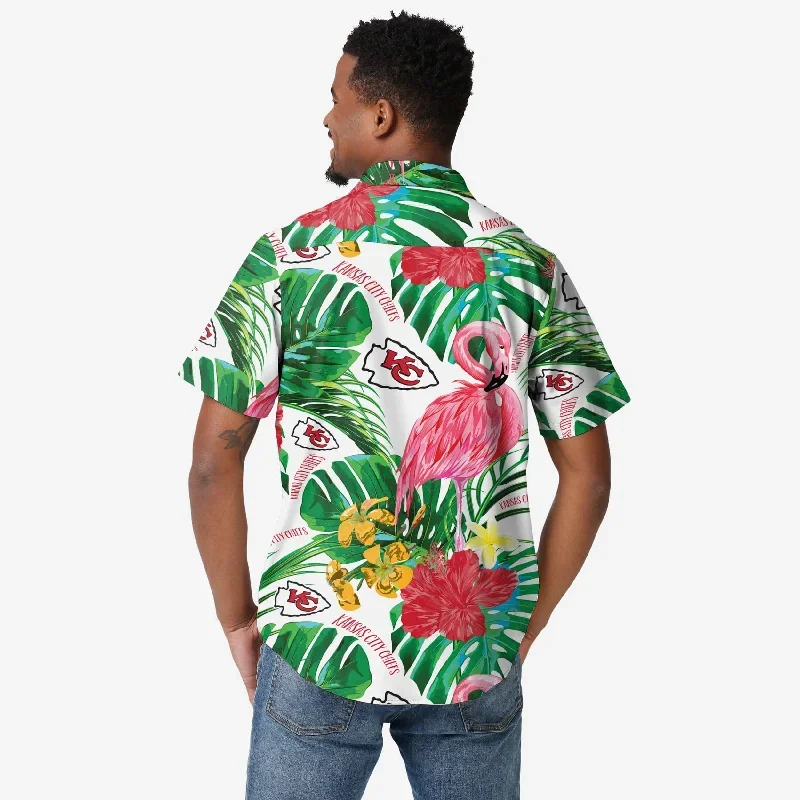 kansas-city-chiefs-flamingo-button-up-shirt